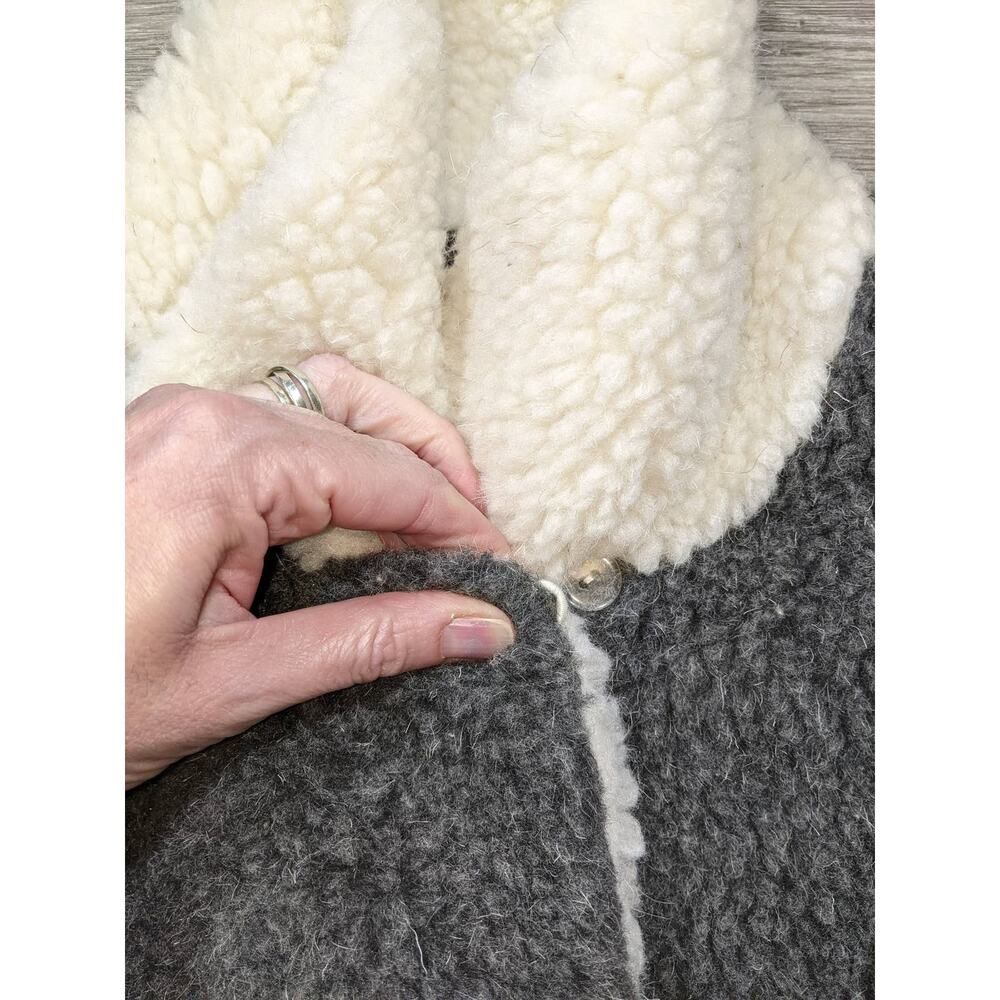 NWOT 100% Natural Sheep WOOL MEDIUM WEIGHT HK brand teddy bear coat. - Picture 8 of 16